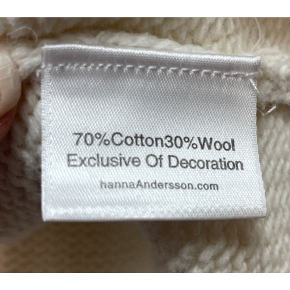Hanna Andersson Sweater Womens XL Ivory Wool Blend Embroidered Floral Pullover - Picture 4 of 8